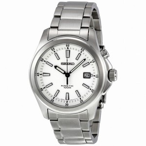 Seiko Kinetic Movement White Dial Stainless Steel Men's Watch SKA461