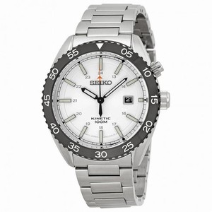 Seiko Kinetic White Dial Stainless Steel Men's Watch SKA615
