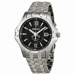 Seiko Le Grand Sport Kinetic Black Dial Steel Men's Watch SKA549