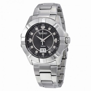 Seiko Lord Black Dial Stainless Steel Men's Watch SUR129