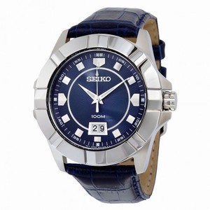 Seiko Lord Blue Dial Blue Leather Men's Watch SUR133