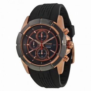 Seiko Lord Chronograph Black Dial Black Rubber Men's Watch SNDE78