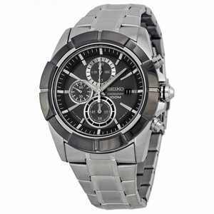 Seiko Lord Chronograph Black Dial Stainless Steel Men's Watch SNDE69