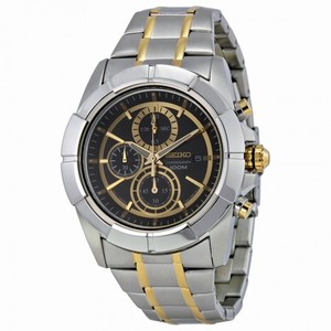 Seiko Lord Chronograph Black Dial Two-tone Men's Watch SNDE70