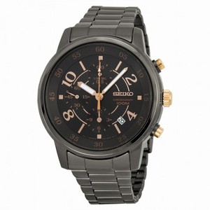 Seiko Matrix Chronograph Black Dial Stainless Steel Men's Watch SNDW83