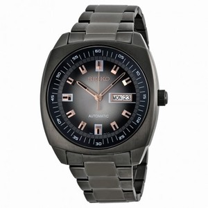 Seiko Mechanical Black Dial Black Ion-plated Men's Watch SNKM99