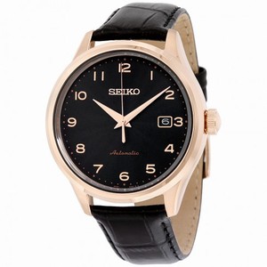 Seiko Neo Classic Black Dial Black Leather Men's Watch SRP706