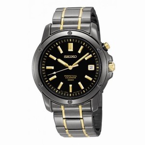 Seiko Perpetual Calendar Black Ion-plated Men's Watch SNQ045