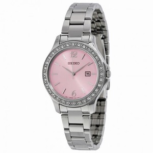 Seiko Pink Dial Stainless Steel Ladies Watch SXDF75