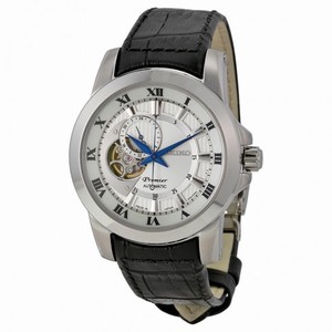 Seiko Premier Automatic White Dial Black Leather Men's Watch SSA245