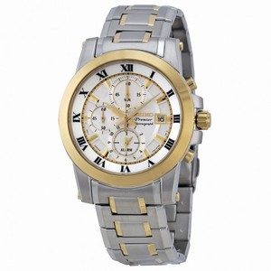 Seiko Premier Chronograph White Dial Stainless Steel Men's Watch SNAF32