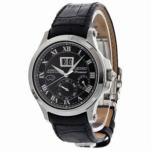 Seiko Premier Kinetic Perpetual Automatic GMT Black Dial Men's Watch SNP041P2