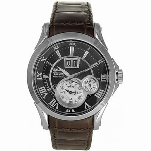 Seiko Premier Perpetual Calendar Black Dial Brown Leather Strap Men's Watch SNP025