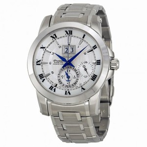 Seiko Premier Silver Dial Stainless Steel Kinetic Men's Watch SNP019
