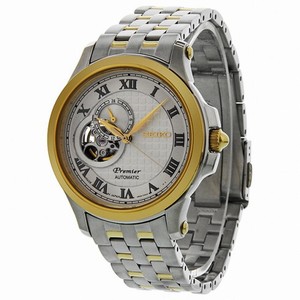 Seiko Premier Silver Dial Two-tone Stainless Steel Men's Watch SSA024