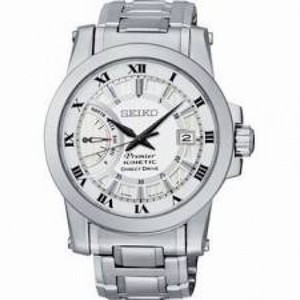 Seiko Premier White Dial Stainless Steel Men's Watch SRG007