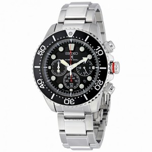 Seiko Prospex Solar Diver Black Dial Chronograph Men's Watch SSC015