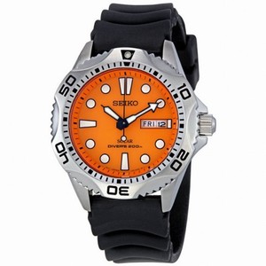 Seiko Prospex Solar Quartz Dive Orange Dial Men's Watch SNE109