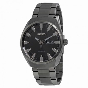 Seiko Recraft Automatic Black Dial Black Ion-plated Men's Watch SNKN43