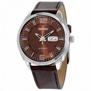 Seiko Recraft Automatic Brown Dial Brown Leather Men's Watch SNKN49