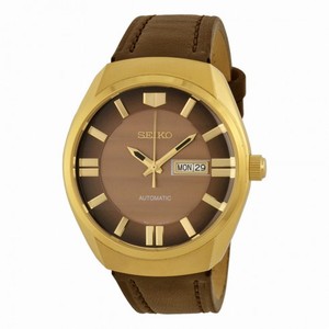 Seiko Recraft Automatic Brown Dial Brown Leather Men's Watch SNKN08