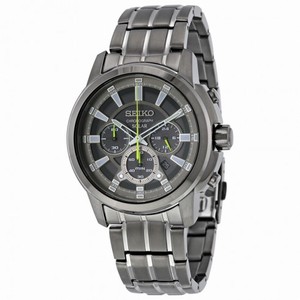 Seiko Recraft Solar Chronograph Black Dial Two-tone Men's Watch SSC391