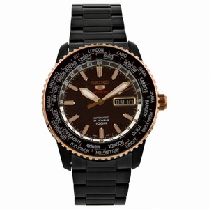 Seiko 5 Sports  Automatic World Time Brown Dial Men's Watch SRP132
