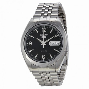 Seiko Series 5 Black Dial Stainless Steel Men's Watch SNK135