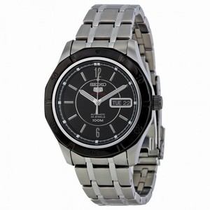 Seiko Series 5 Black Dial Stainless Steel Men's Watch SRP297