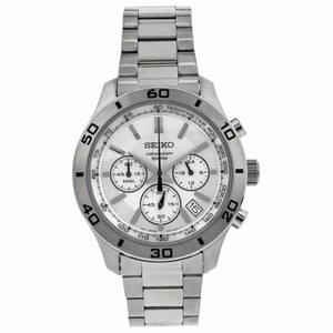 Seiko Silver Dial Chronograph Steel Men's Watch SSB047