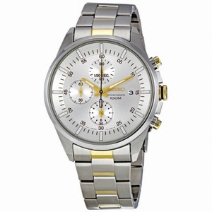 Seiko Silver Dial Chronograph Two Tone Stainless Steel Men's Watch SNDC83
