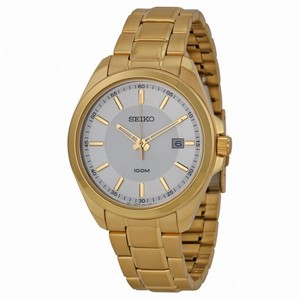 Seiko Silver Dial Gold-tone Men's Watch SUR064