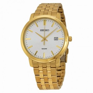 Seiko Silver Dial Gold-tone Men's Watch SUR112