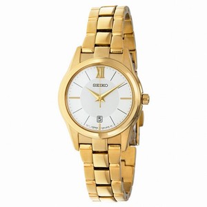 Seiko Silver Dial Gold Tone Stainless Steel Ladies Watch SXDC82