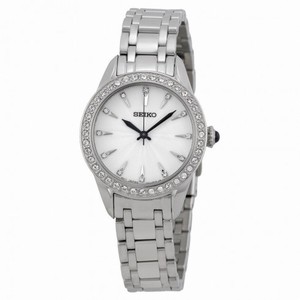 Seiko Silver Dial Stainless Steel Crystals Ladies Watch SRZ385