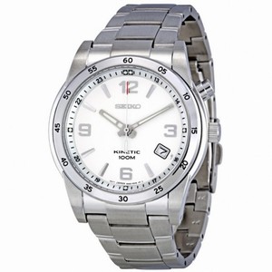 Seiko Silver Dial Stainless Steel Kinetic Men's Watch SKA499