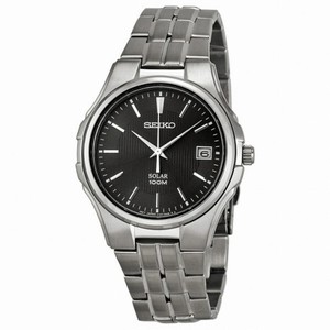 Seiko Solar Analog Black Dial Men's Watch SNE121