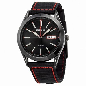 Seiko Solar Black Dial Black PVD Men's Watch SNE239