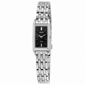 Seiko Solar Black Dial Stainless Steel Ladies Watch SUP043
