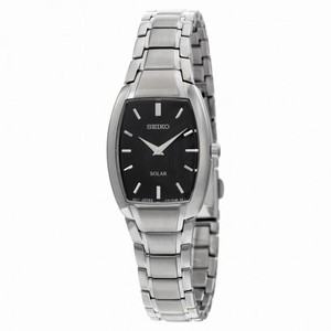 Seiko Solar Black Dial Stainless Steel Ladies Watch SUP259