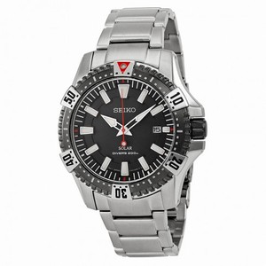 Seiko Solar Black Dial Stainless Steel Men's Watch SNE295