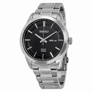 Seiko Black Dial Stainless Steel Men's Watch SNE363P1S