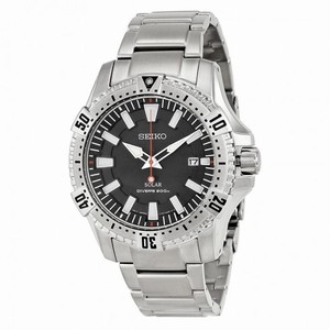 Seiko Solar Black Dial Stainless Steel Men's Watch SNE293