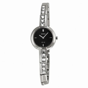 Seiko Solar Black Dial Stainless Steel With Embellishment Ladies Watch SUP191