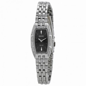 Seiko Solar Black Dial Steel Ladies Watch SUP149