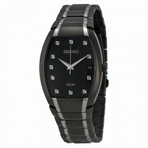 Seiko Solar Black Dial Two-tone Men's Watch SNE335