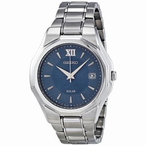 Seiko Solar Blue Dial Stainless Steel Men's Watch SNE165