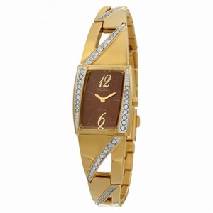 Seiko Solar Brown Dial Gold-tone Ladies Watch SUP248