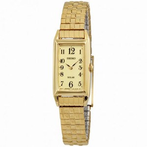 Seiko Solar Champagne Dial Gold-plated Ladies Watch SUP230