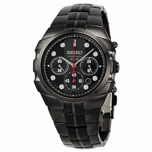 Seiko Solar Chronograph Black Dial Black PVD Men's Watch SSC091